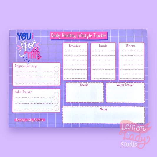 Daily Healthy Lifestyle Tracker A5 Planner