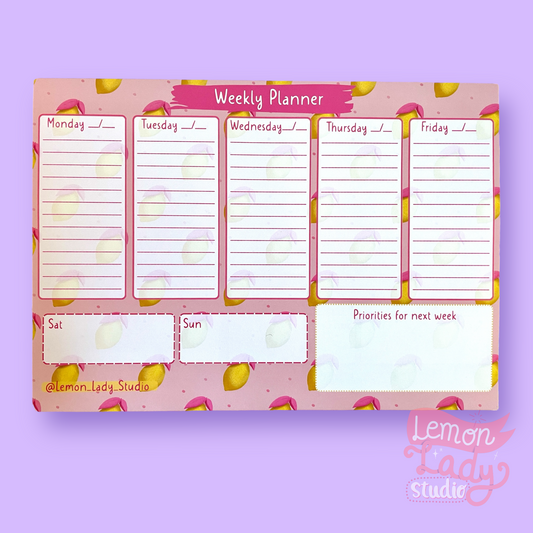 Pink Lemon Weekly Planner - A4