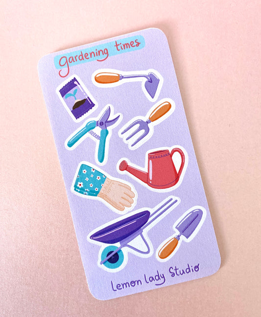 "Gardening times" Sticker Sheet