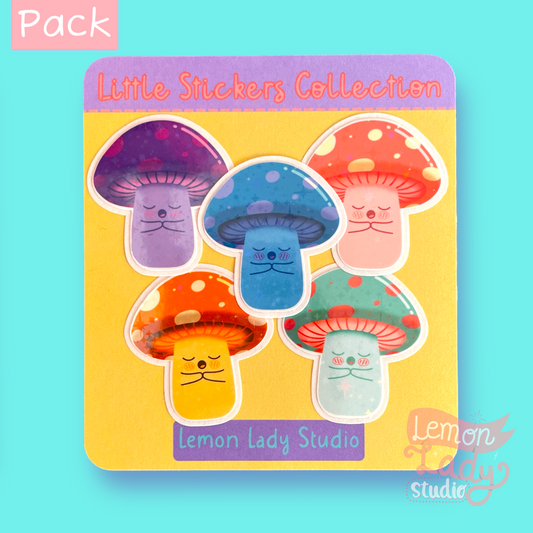 Praying Mushrooms Sticker Pack - Mini