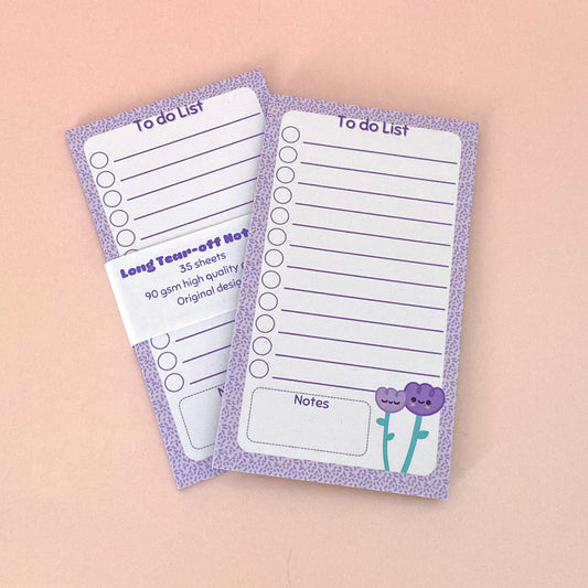 Kawaii Flowers "To-do" Long Tear-off Notepad