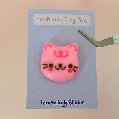 Kitty Polymer Clay Pins