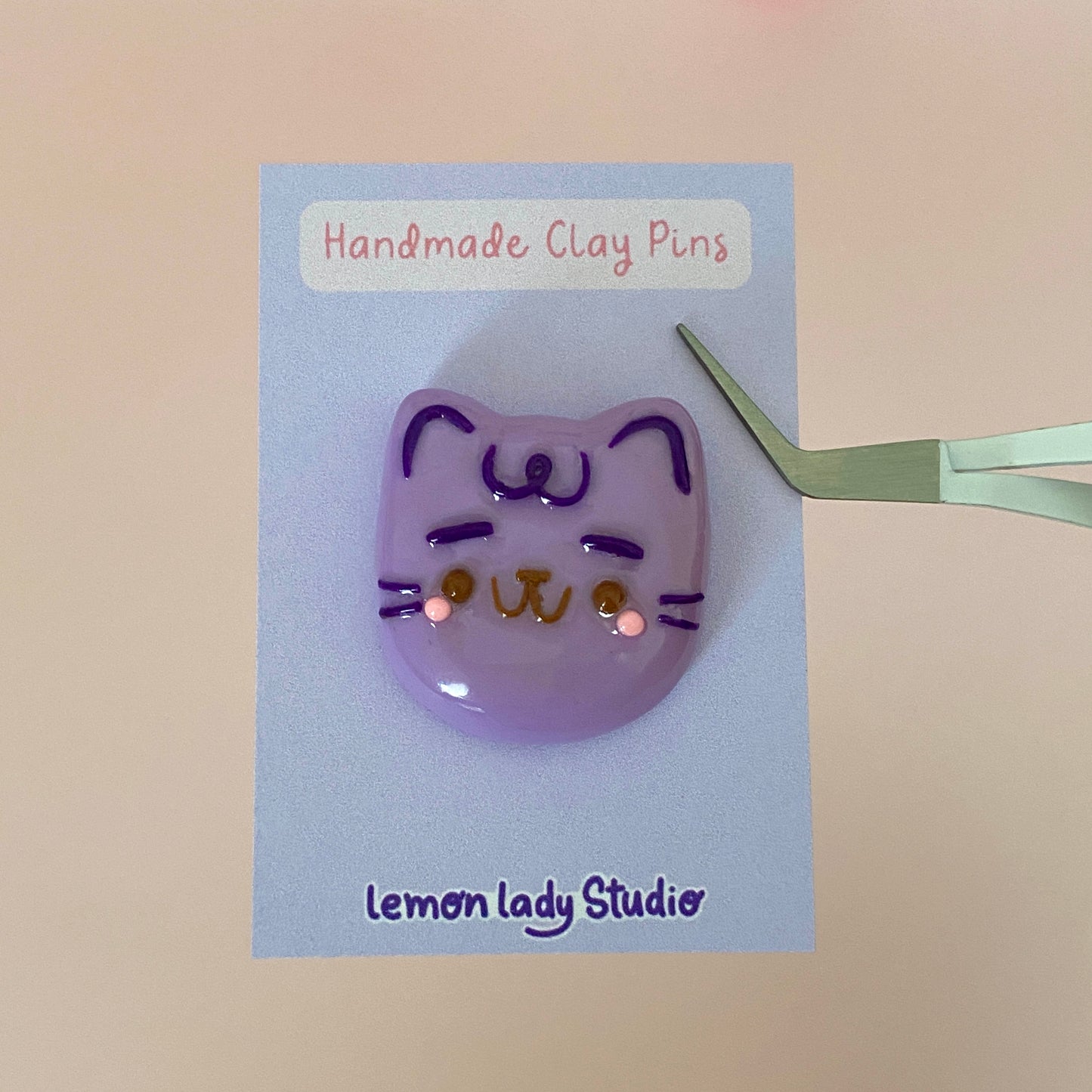 Kitty Polymer Clay Pins