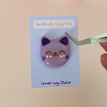 Kitty Polymer Clay Pins