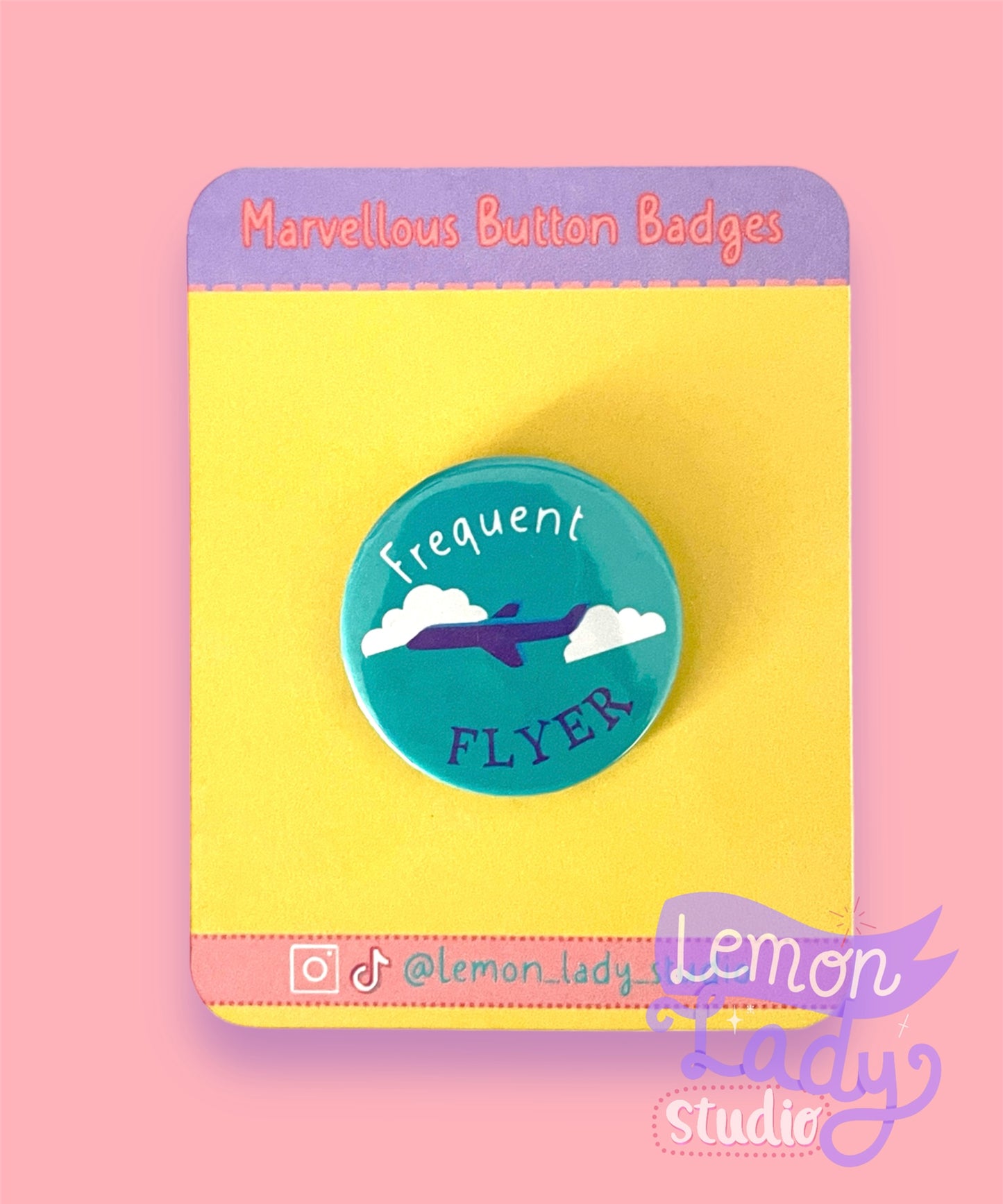 Frequent Flyer Button Badge