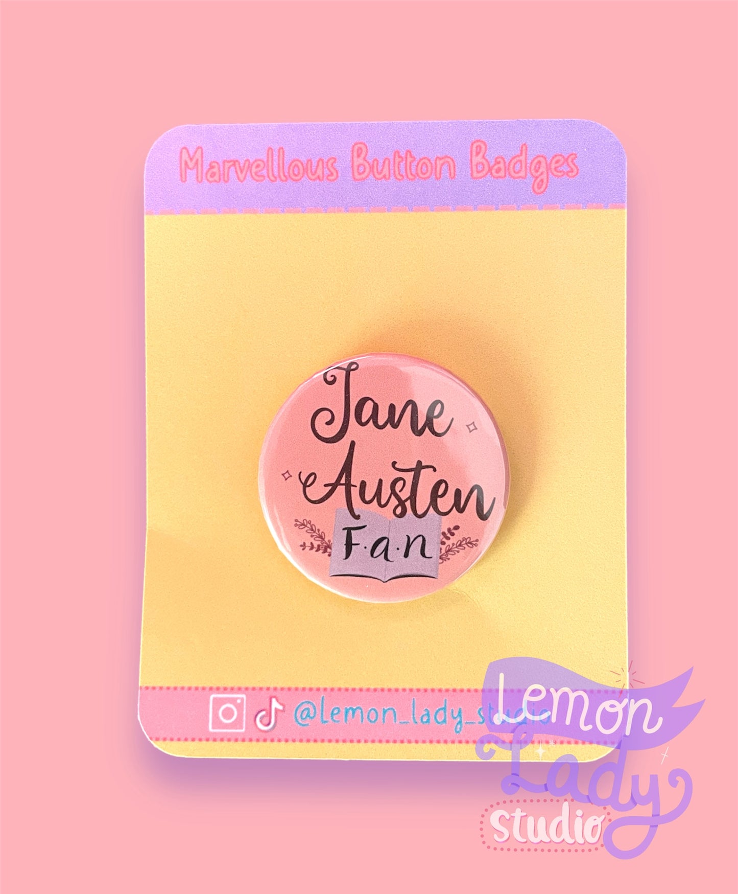 Jane Austen Fan Button Badge