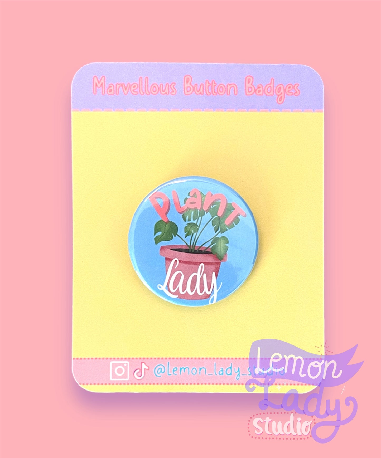 Plant Lady Button Badge