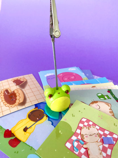 Calendar Holder - Polymer Clay Kawaii Frog