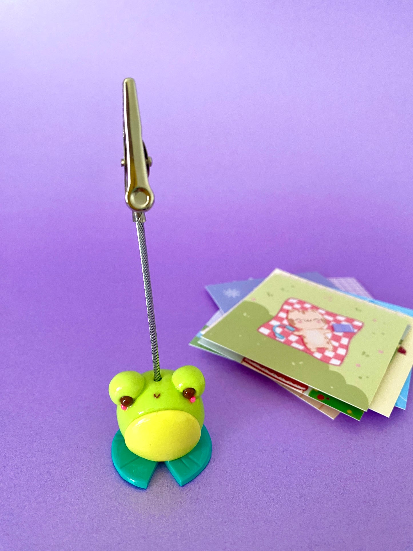 Calendar Holder - Polymer Clay Kawaii Frog