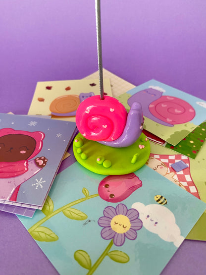 Calendar Holder - Polymer Clay Kawaii Snail