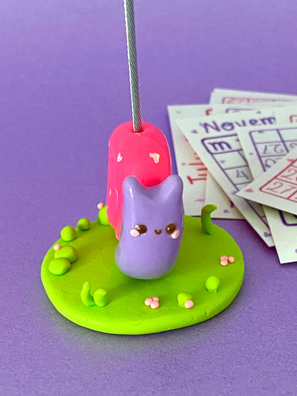 Calendar Holder - Polymer Clay Kawaii Snail