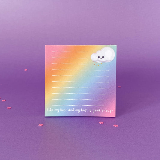 Rainbow Cloud 7 x 7 Tear off Notepad