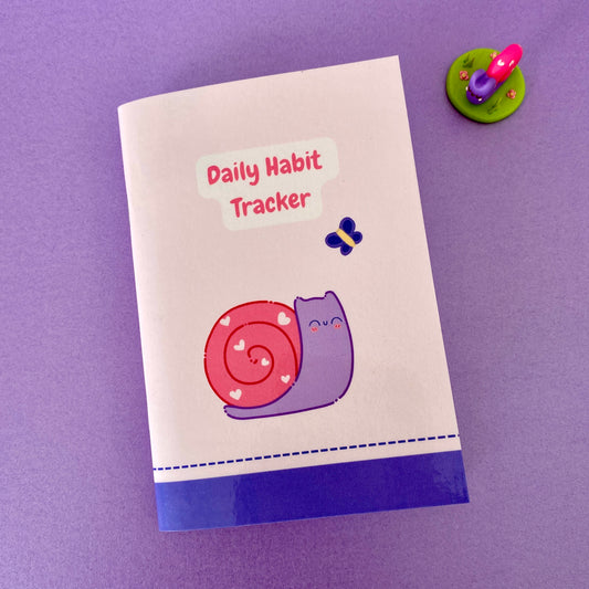 Cute Snail, 12-month Habit Tracker Booklet