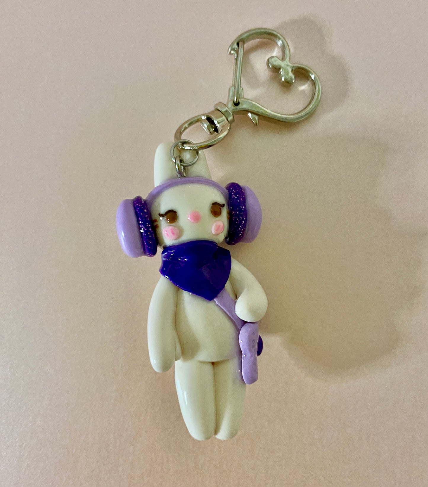 Cute Bunny Polymer Clay Keychain | B-grade