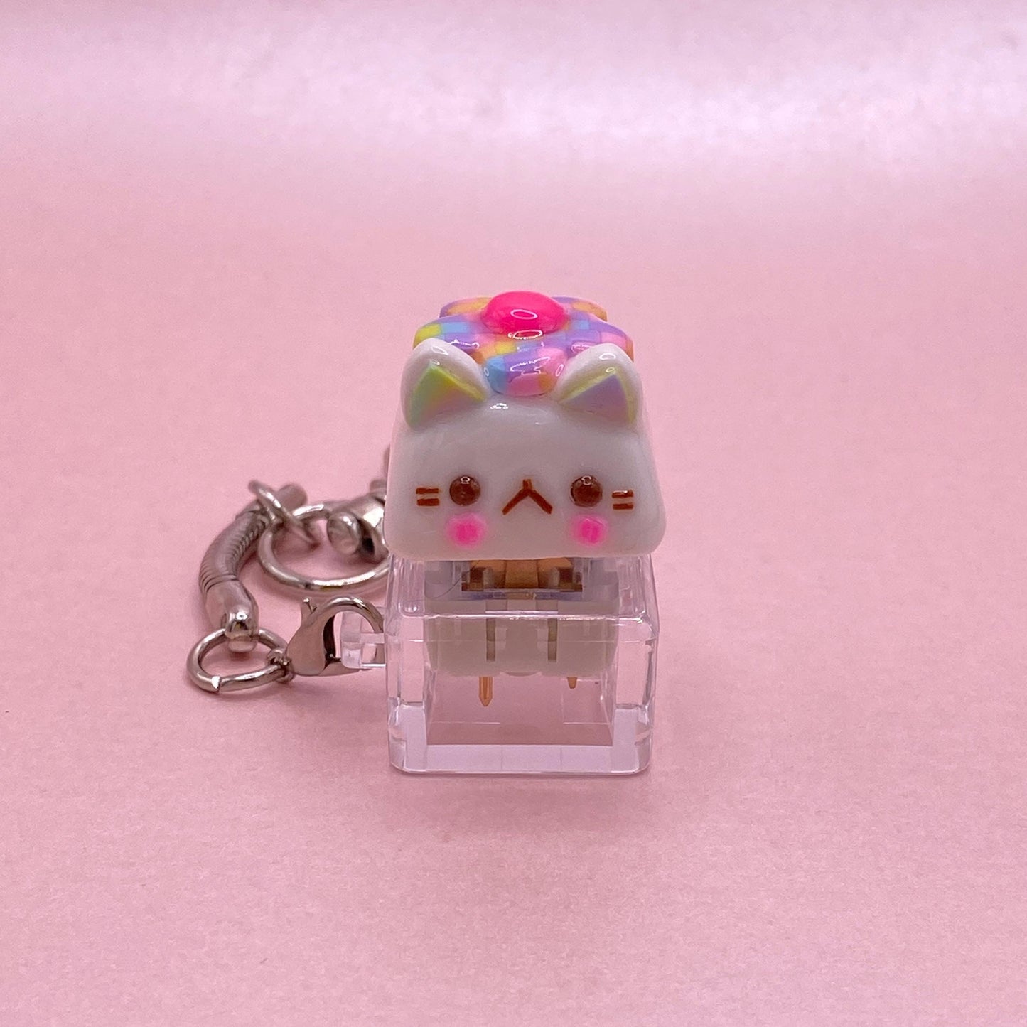 Kawaii White Cat Keycap Clicker Toy