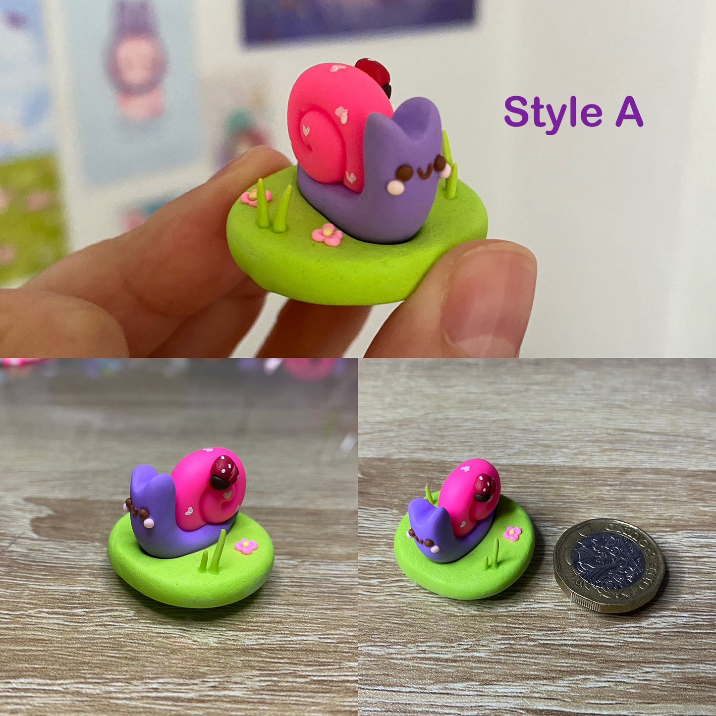 Tiny kawaii Snail Desk Friend