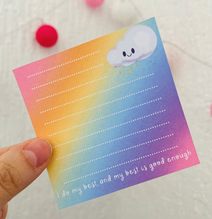 Rainbow Cloud 7 x 7 Tear off Notepad